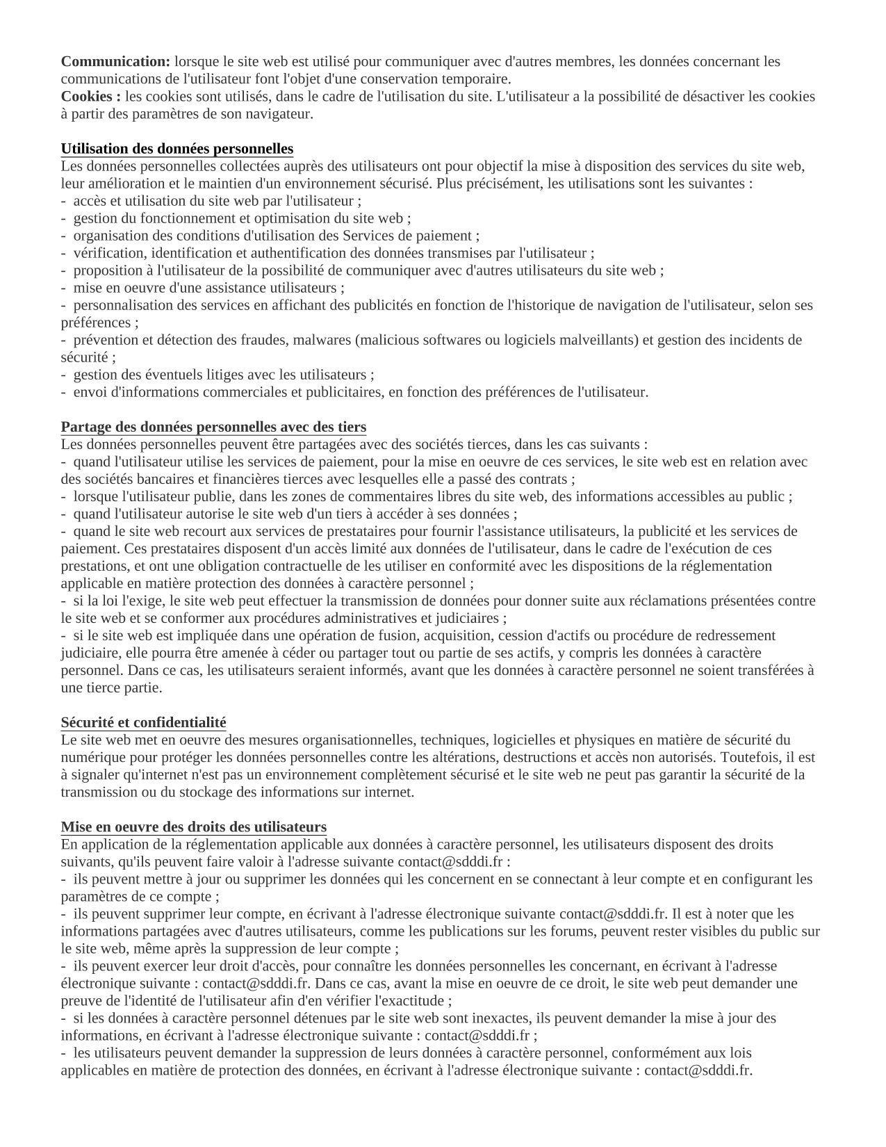Conditions générales de ventes - page 5